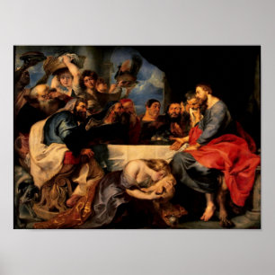 Feast van Simon & Mary Magdalene op Jezus voeten Poster