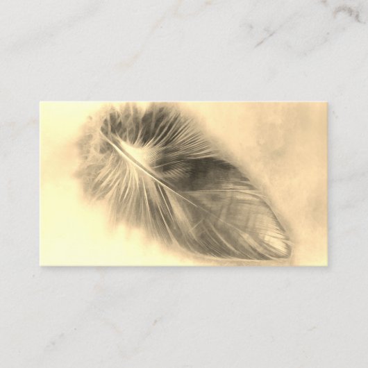Feather Art Sepia visitekaartjes Custom Design (Voorkant)