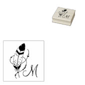 Feather Beads Tribal Boho Amulet Monogram Rubberstempel (Gestempeld)