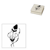 Feather Beads Tribal Boho Amulet Rubberstempel (Gestempeld)