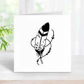 Feather Beads Tribal Boho Amulet Rubberstempel