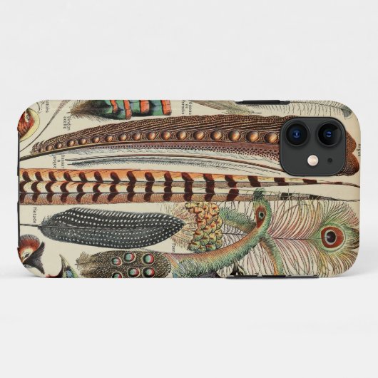 Feather Bird Wildlife Antiek veren Case-Mate iPhone Case (Achterkant (horizontaal))