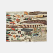 Feather Bird Wildlife Antiek veren Fleece Deken (Voorkant (Horizontaal))