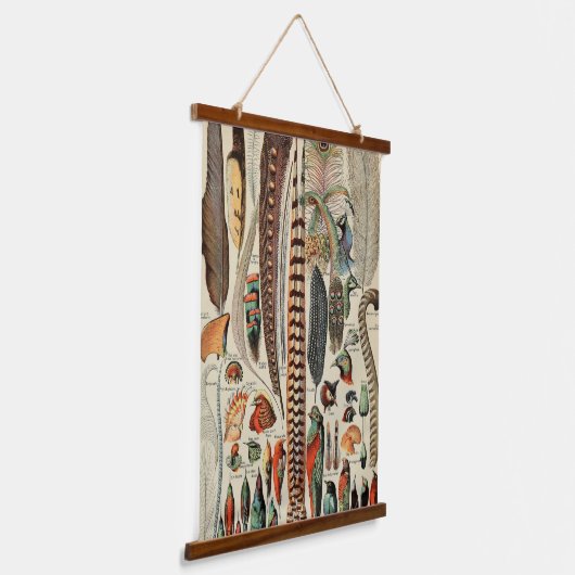 Feather Bird Wildlife Antiek veren Hangend Wandkleed (Gebogen)