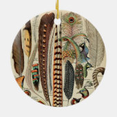 Feather Bird Wildlife Antiek veren Keramisch Ornament (Achterkant)