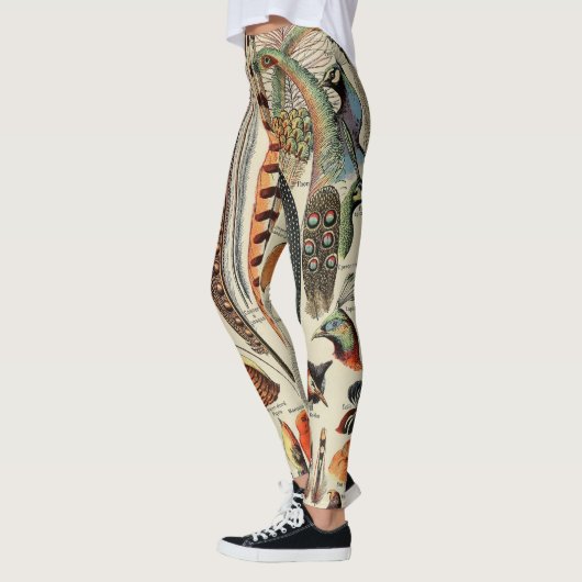 Feather Bird Wildlife Antiek veren Leggings (Links)
