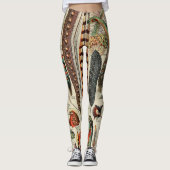 Feather Bird Wildlife Antiek veren Leggings (Voorkant)