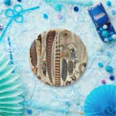 Feather Bird Wildlife Antiek veren Papieren Bordje (Feest)