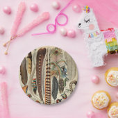 Feather Bird Wildlife Antiek veren Papieren Bordje (Feest)