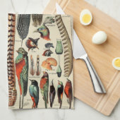 Feather Bird Wildlife Antiek veren Theedoek (Quarter Fold)