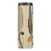 Feather Bird Wildlife Antiek veren Thermosbeker (Achterkant)