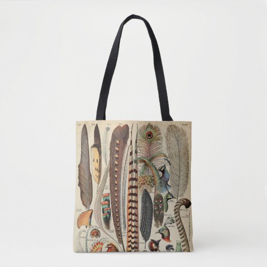 Feather Bird Wildlife Antiek veren Tote Bag (Voorkant)