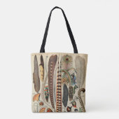 Feather Bird Wildlife Antiek veren Tote Bag (Achterkant)