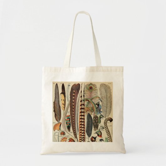 Feather Bird Wildlife Antiek veren Tote Bag (Voorkant)