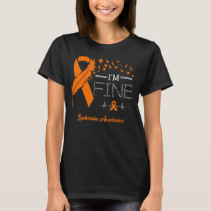 Feather Birds I'm Fine Leukemie Bewustzijn T-shirt