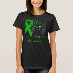 Feather Birds I'm Fine Lyme Awareness T-shirt