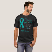 Feather Birds I'm Fine PCOS Awareness T-shirt (Voorkant volledig)