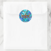 Feather Blauw & Goud Maskerade Feest Sticker (Tas)