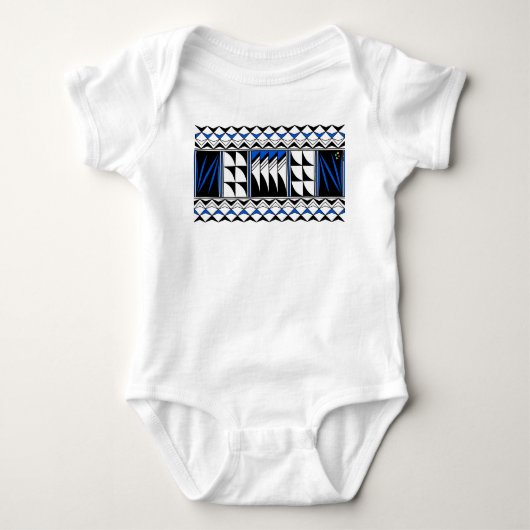 Feather Blessings in het blauw Romper (Voorkant)