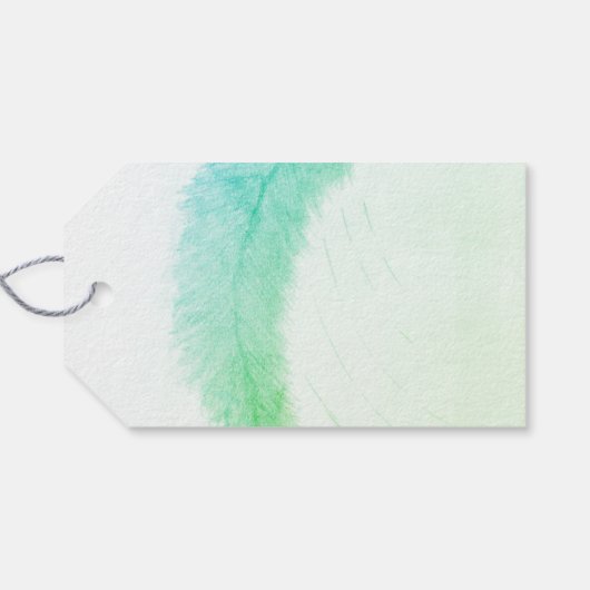 Feather blown by the wind cadeaulabel (Achterkant Horizontaal)