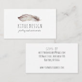 Feather Boho Girly Feminine Visitekaartje (Voorkant / Achterkant)