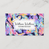 Feather Boho Modern Pattern Visitekaartje (Voorkant)