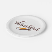 Feather Boho Native Thankful Typografie Papieren Bordje (Gekanteld)