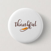 Feather Boho Native Thankful Typografie Ronde Button 5,7 Cm (Voorkant)