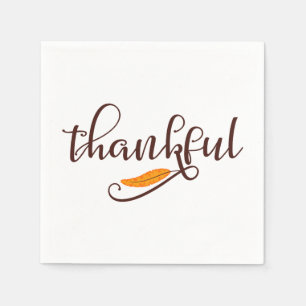 Feather Boho Native Thankful Typografie Servetten