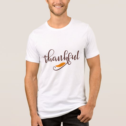 Feather Boho Native Thankful Typografie Tri-Blend Shirt (Voorkant)