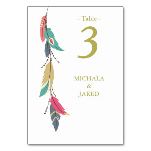 Feather bruiloft kaart