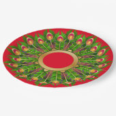 Feather Christmas Wreath Papieren Bordje (Gekanteld)