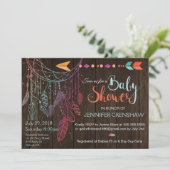 Feather Dream Catcher Baby shower Uitnodiging (Staand voorkant)