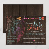 Feather Dream Catcher Baby shower Uitnodiging (Voorkant / Achterkant)