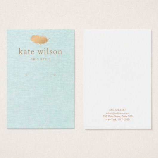 Feather Earring-schermkaart Visitekaartje (Voorkant /achterkant)