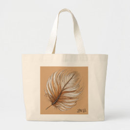 "Feather Elegance Canvas tas" Grote Tote Bag