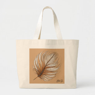 "Feather Elegance Canvas tas" Grote Tote Bag