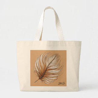 "Feather Elegance Canvas tas" Grote Tote Bag