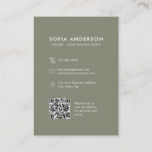 Feather Floral QR Code Notaris Loan Signing Agent Visitekaartje (Achterkant)