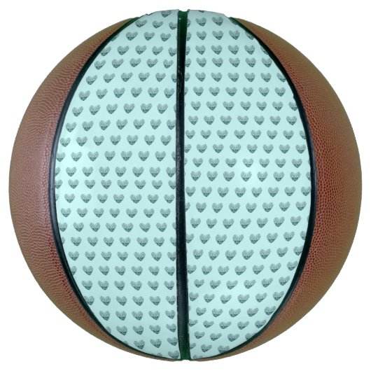 Feather heart in soft green basketbal (Verticaal)