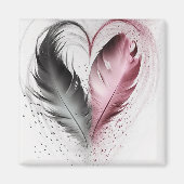 Feather Heart - rood Magneet (Voorkant)
