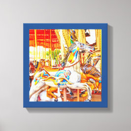 Feather Horse Carrousel draaimolen Canvas Afdruk