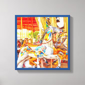 Feather Horse Carrousel draaimolen Canvas Afdruk (Voorkant)