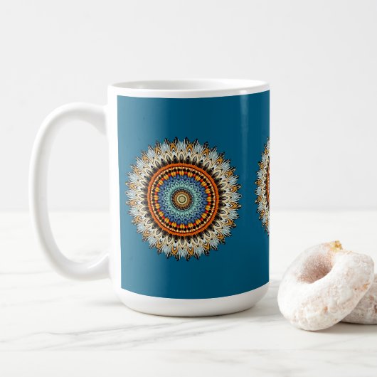 Feather Mandala  Mug Koffiemok (Met donut)