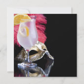 Feather Mask 40th Birthday Masquerade Party Kaart (Achterkant)