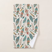 Feather Motif Towel Rustic Tribal Bathroom Accent Bad Handdoek (Handdoek)