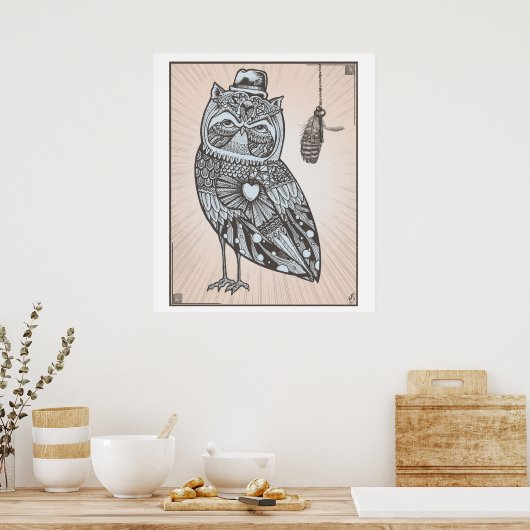 FEather Owl Poster (Keuken)