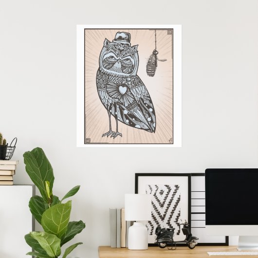FEather Owl Poster (Thuiskantoor)