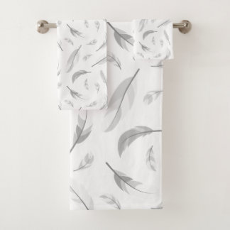 Feather pattern bad handdoek