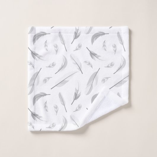 Feather pattern bad handdoek (Wasdoekje)